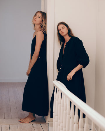 Nath Cotton Gause Dress Navy